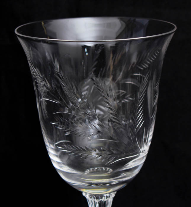 Set of Cut Glass Wine Glasses