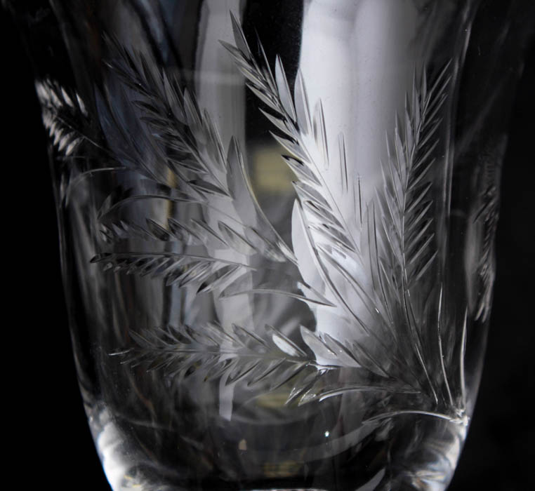 Set of Cut Glass Wine Glasses