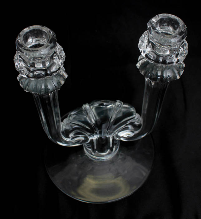 Pair of Glass Candelstick Holders