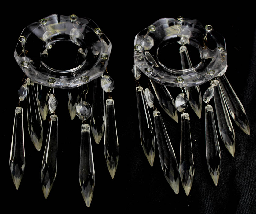 Pair of Glass Candelstick Holders