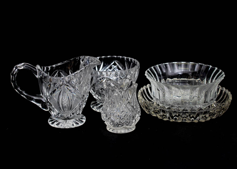 Group of Assorted Pressed Glass Dishes