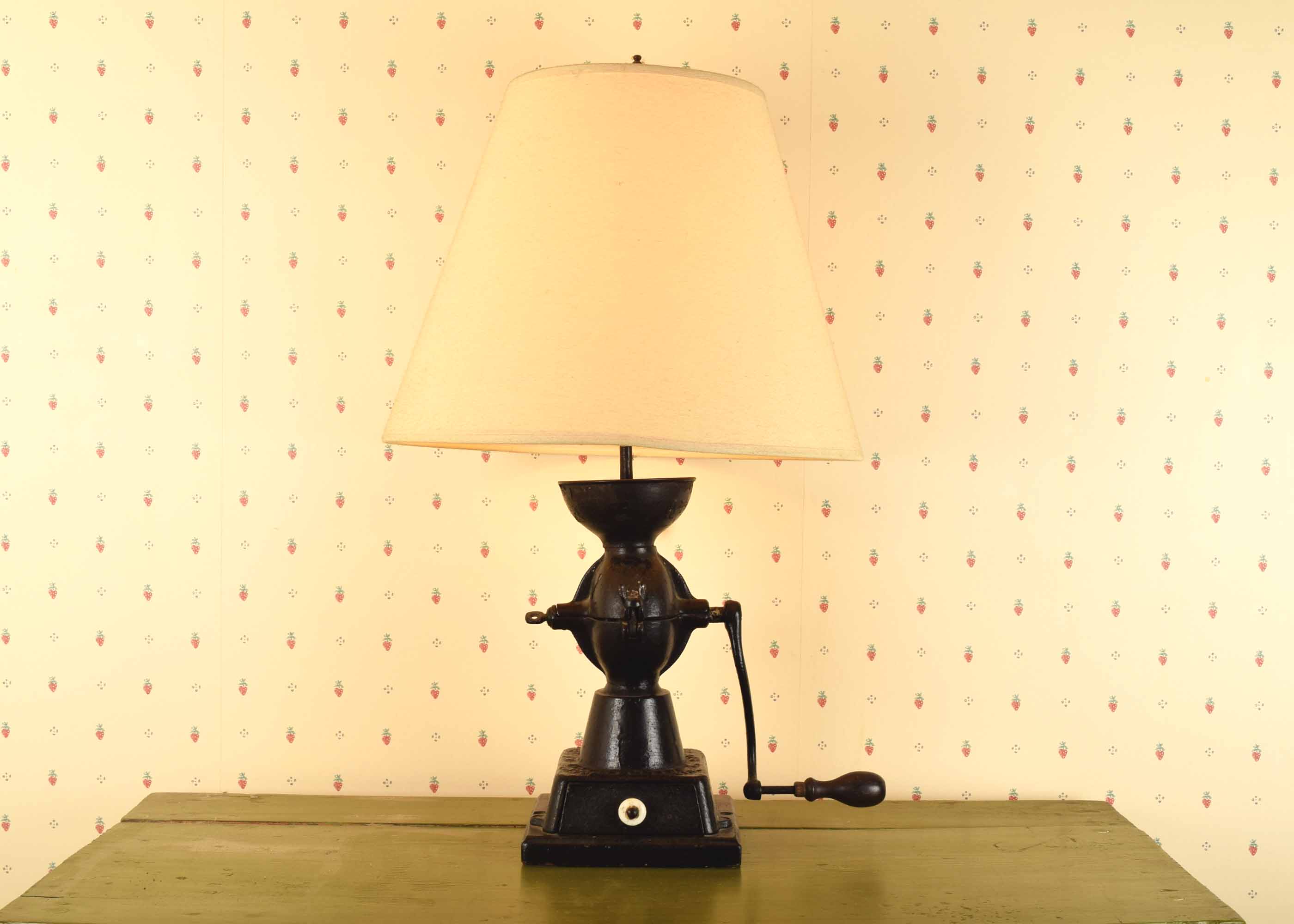 Antique Coffee Grinder Base Table Lamp