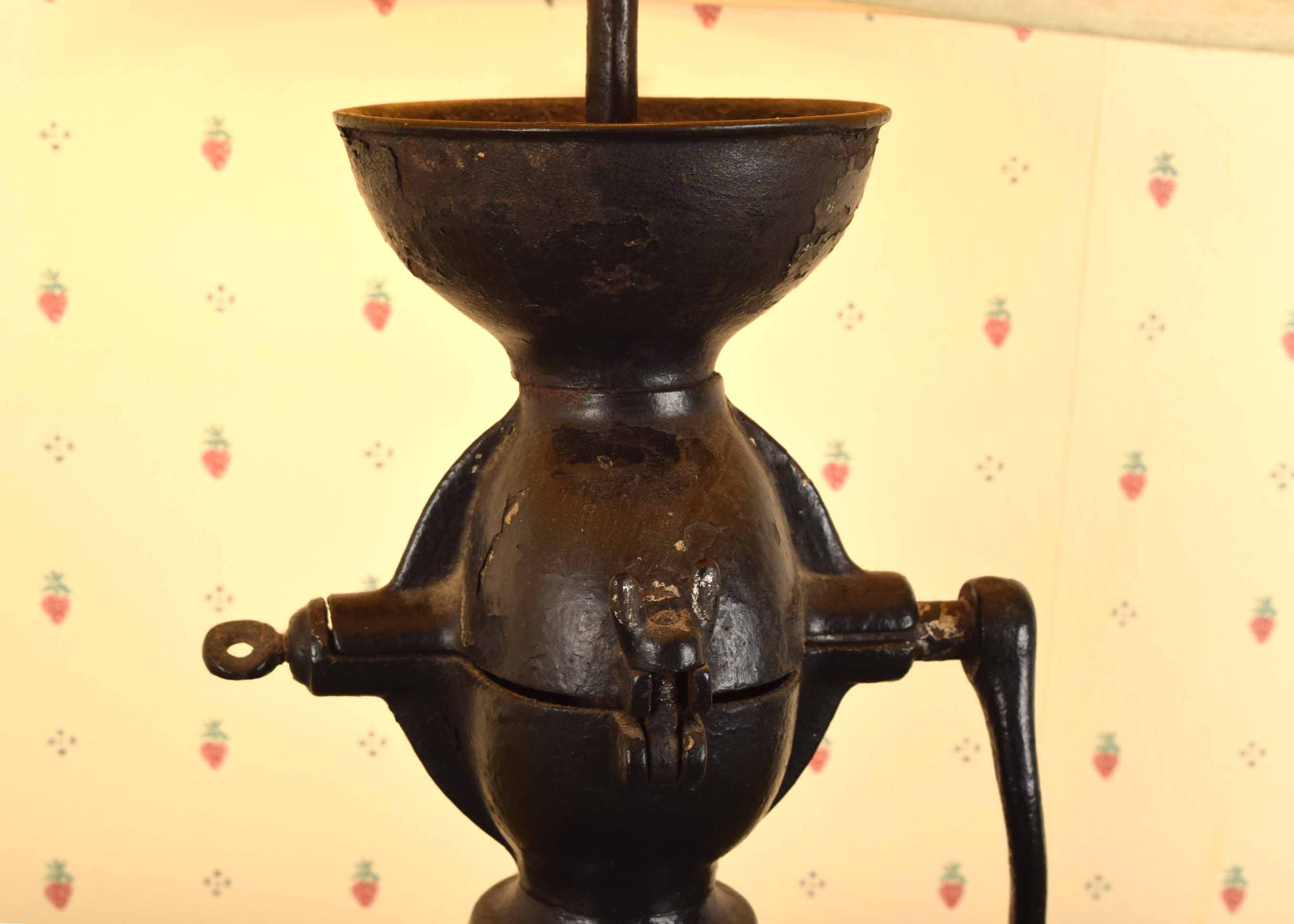 Antique Coffee Grinder Base Table Lamp