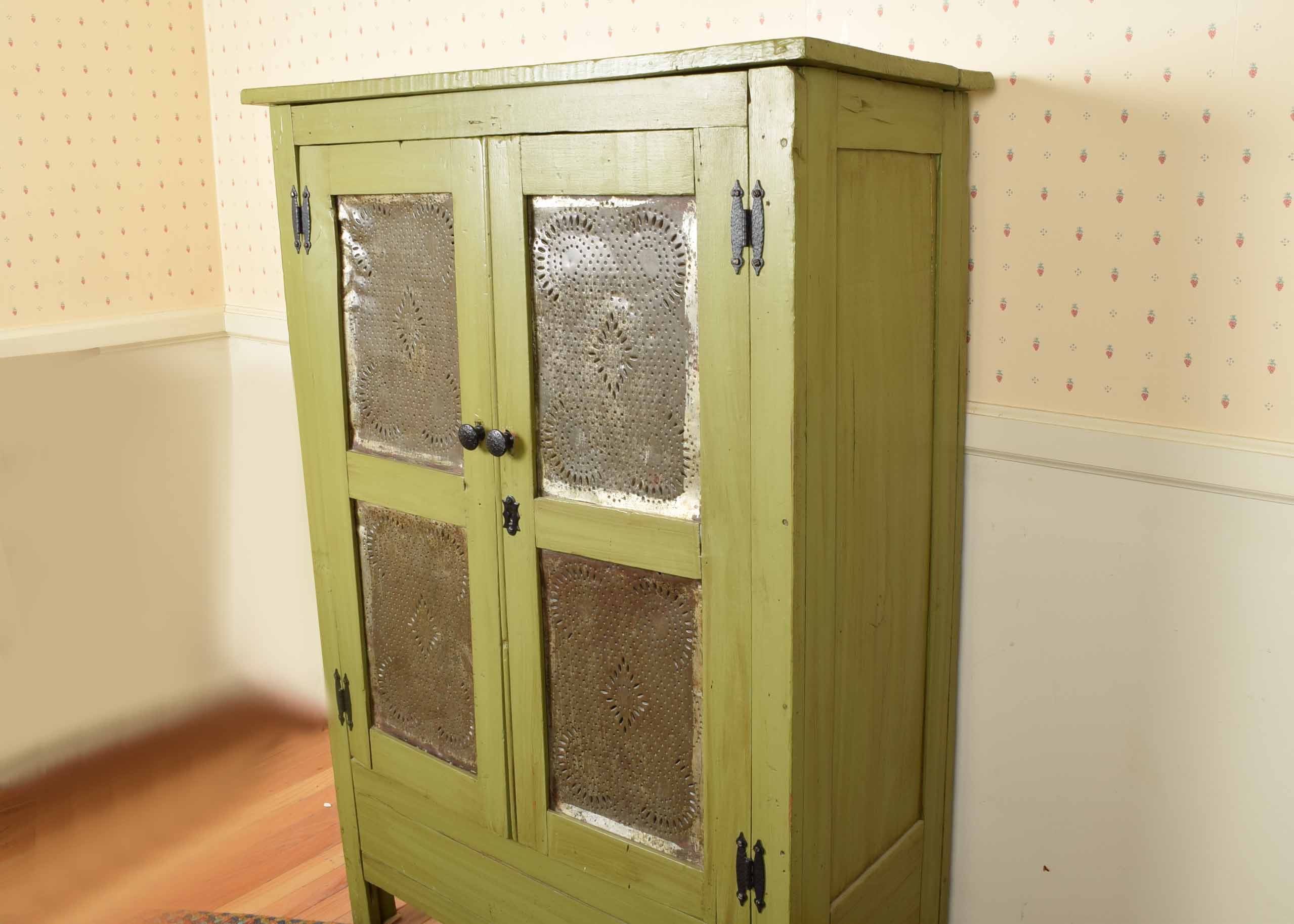 Antique Painted Wood Pie Safe