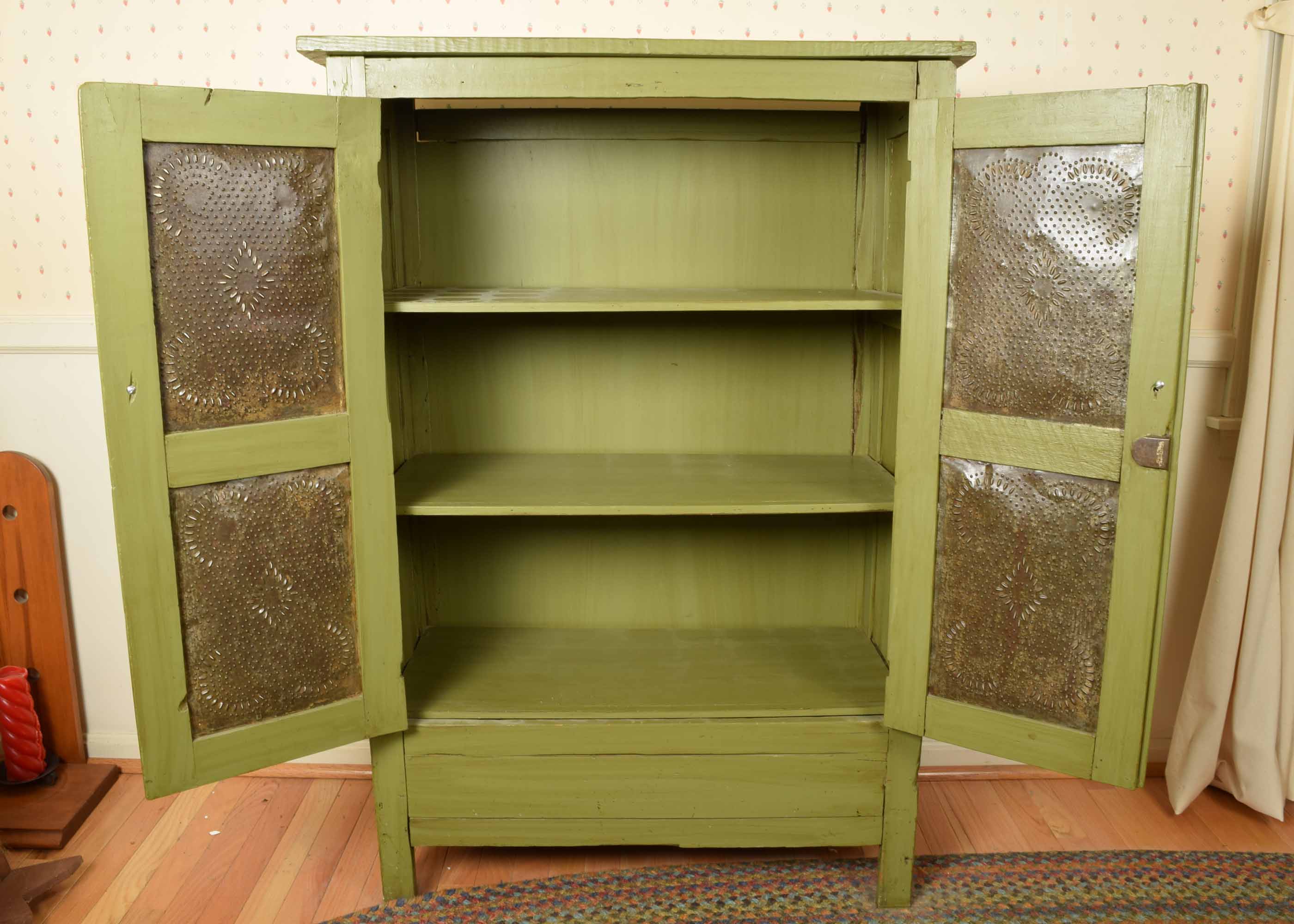 Antique Painted Wood Pie Safe