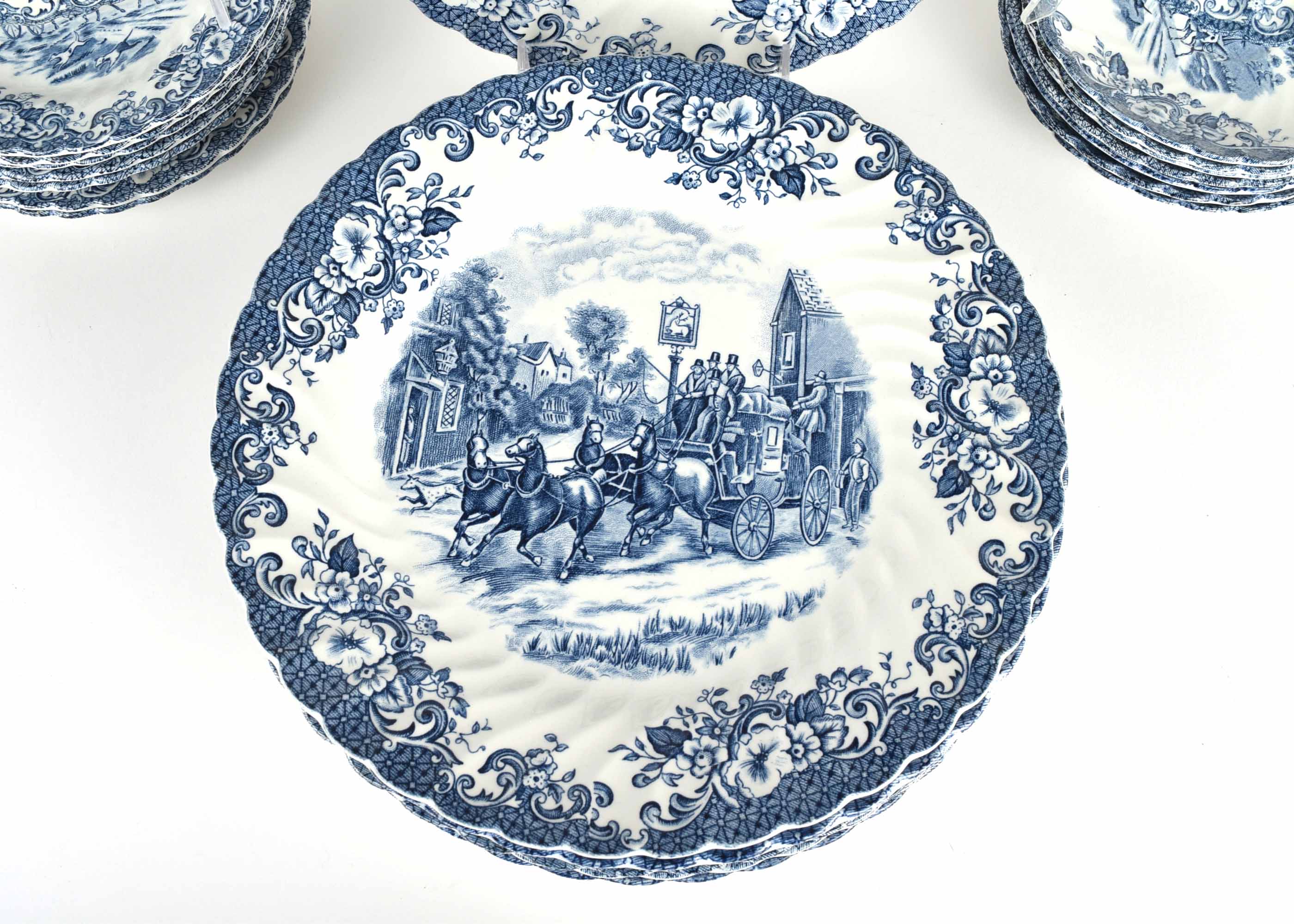 Johnson Brothers Coaching Scenes Plates Set