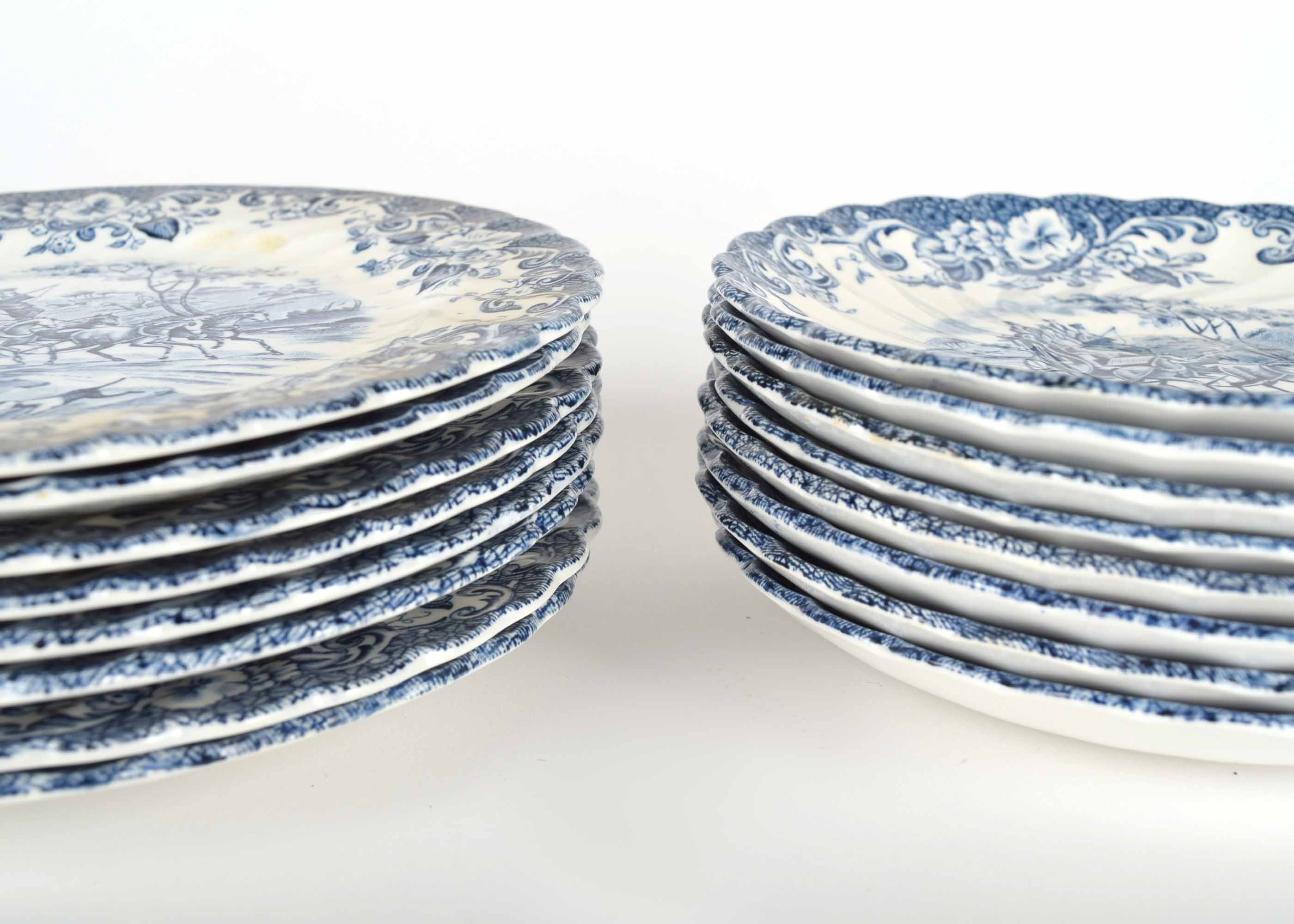 Johnson Brothers Coaching Scenes Plates Set