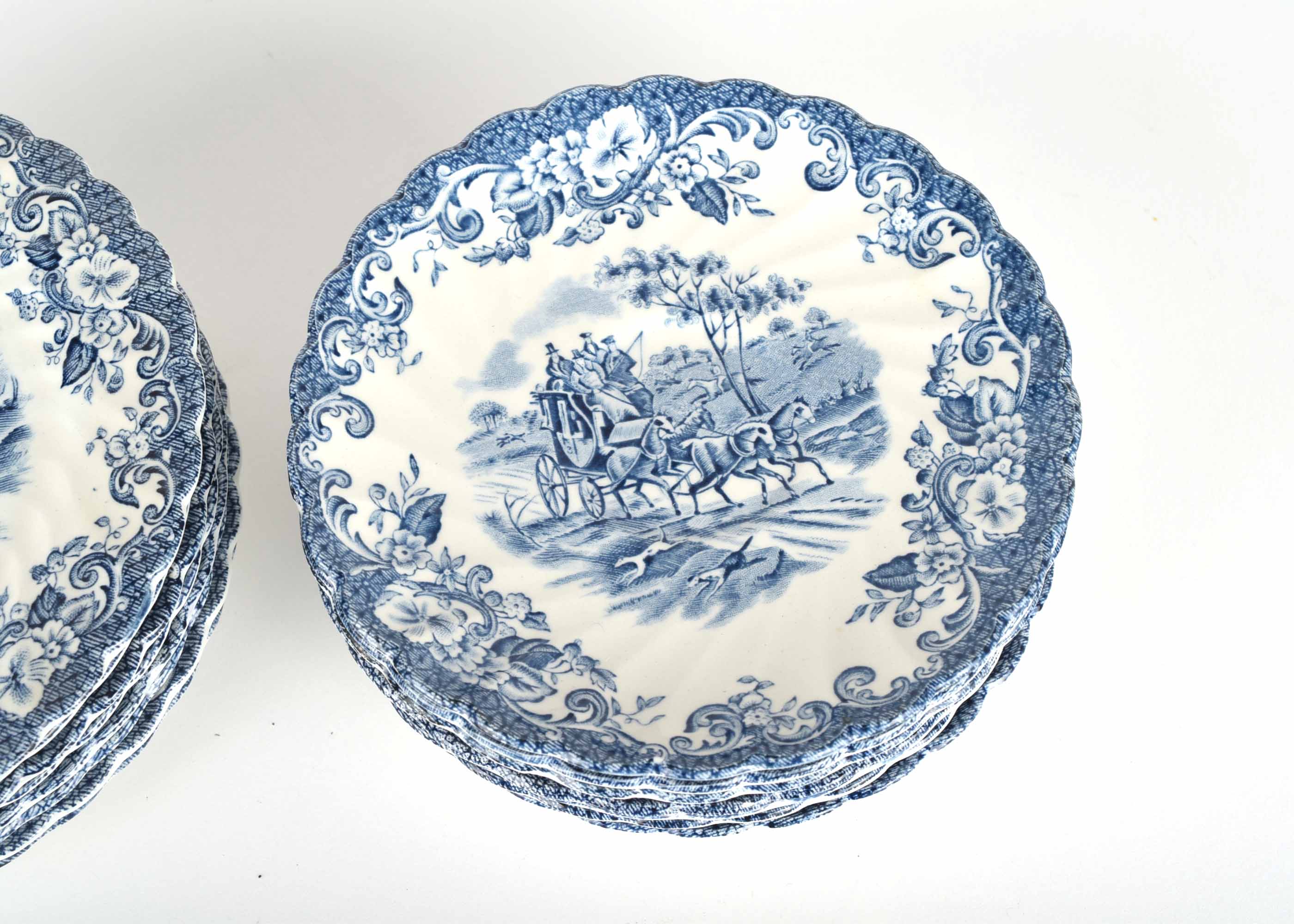 Johnson Brothers Coaching Scenes Plates Set