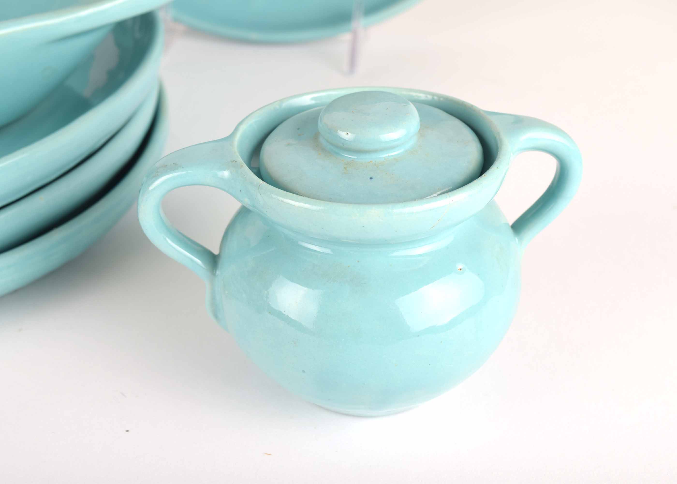 Turquoise Blue Bybee Stoneware Set