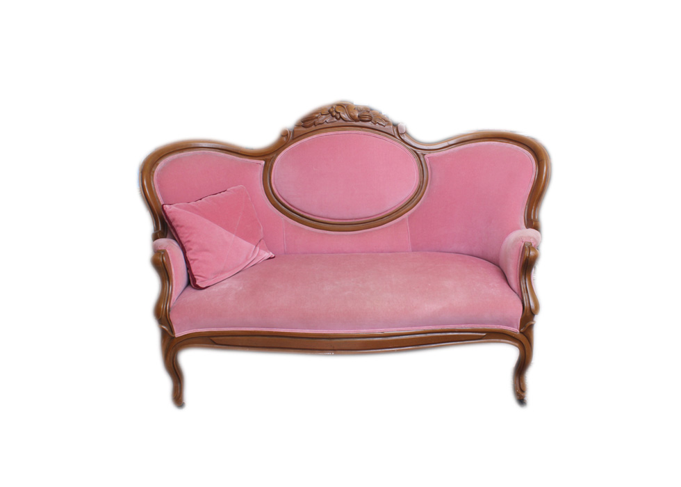 Velvet Reproduction Victorian Settee