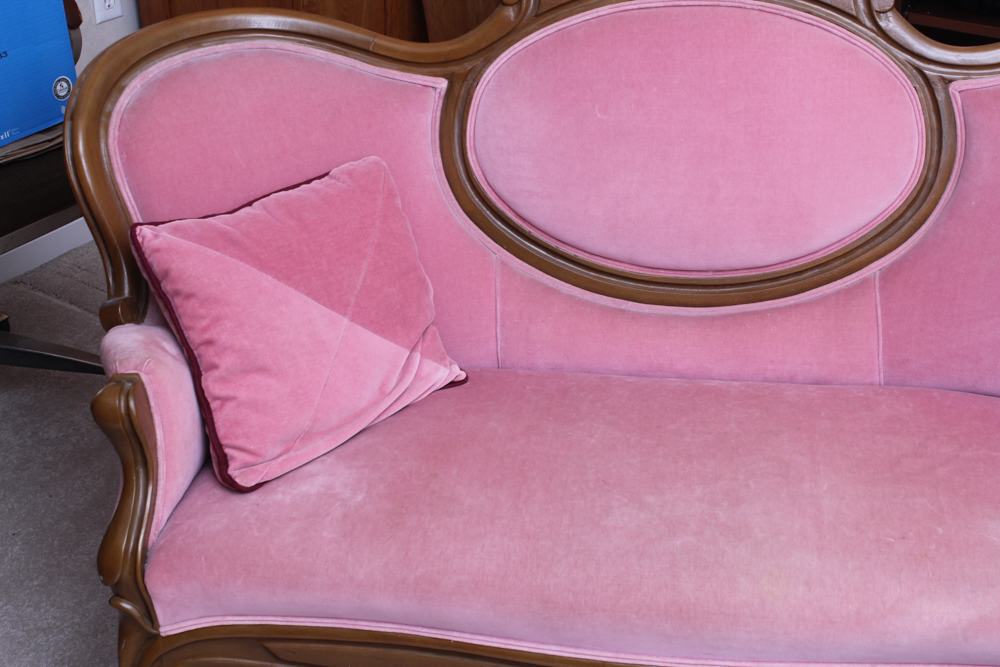 Velvet Reproduction Victorian Settee