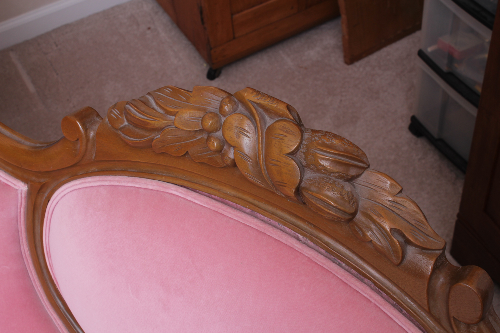 Velvet Reproduction Victorian Settee