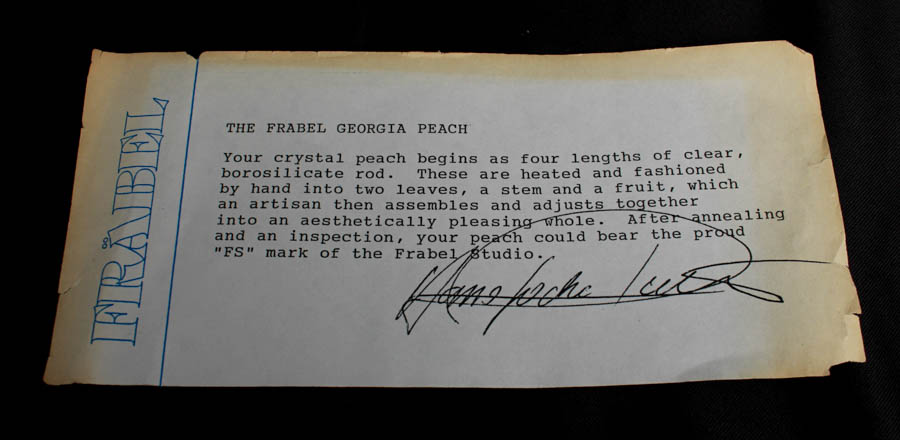 Hans Frabel Crystal Peach Sculpture