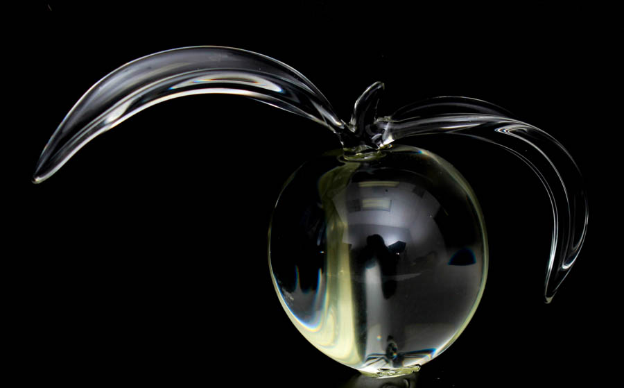 Hans Frabel Crystal Peach Sculpture