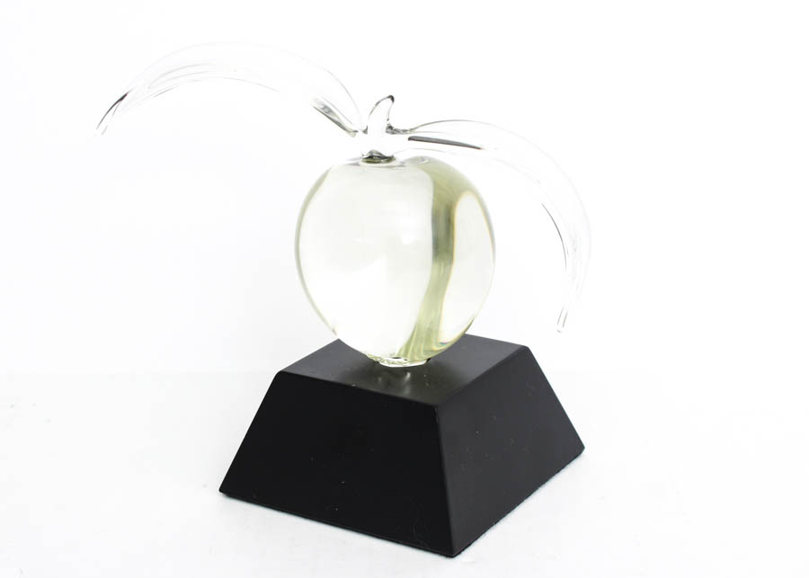 Hans Frabel Crystal Peach Sculpture