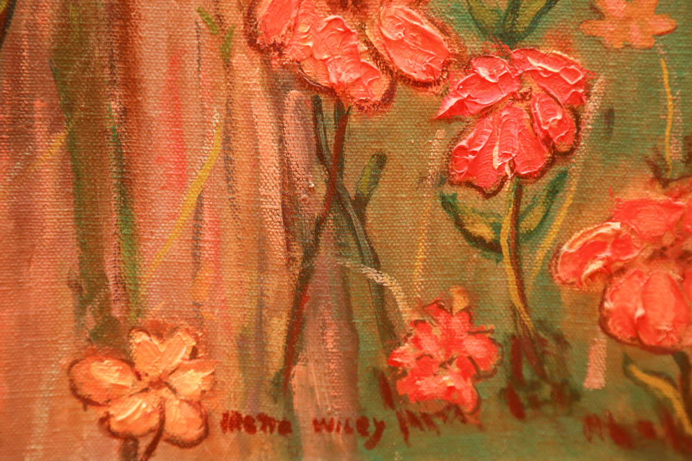 Irene Wiley "Girl in the Flowers" Painting