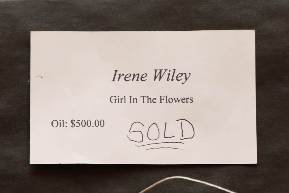 Irene Wiley "Girl in the Flowers" Painting