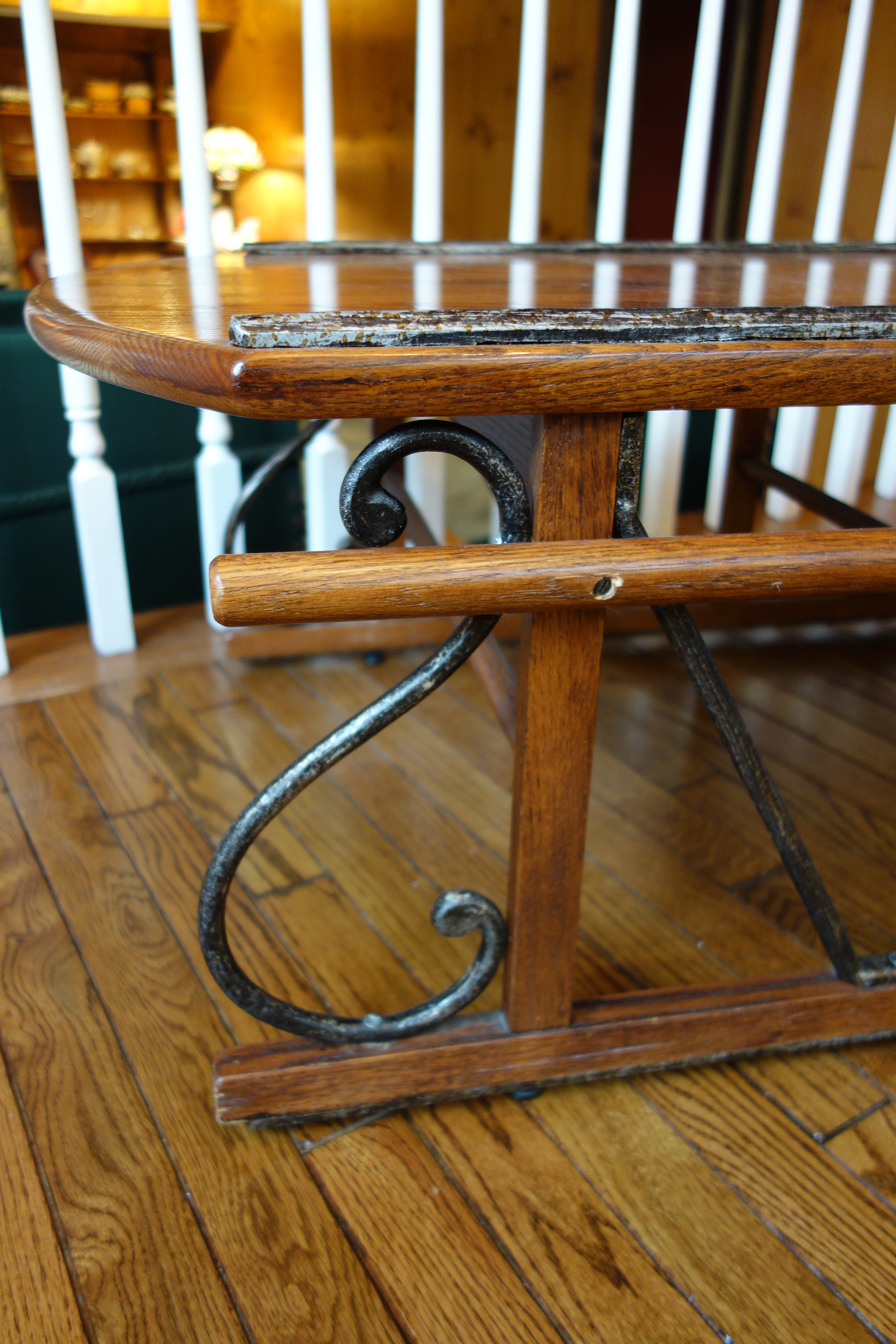 Rare Vintage Tell City Chair Co. Oak Sleigh Table