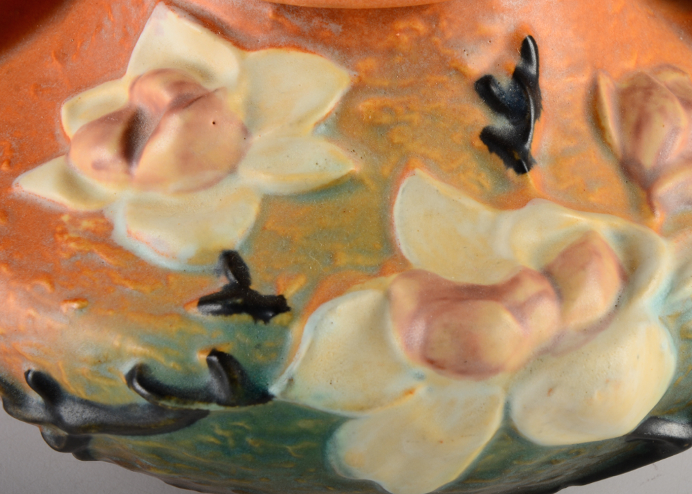 Roseville Brown "Magnolia" Teapot