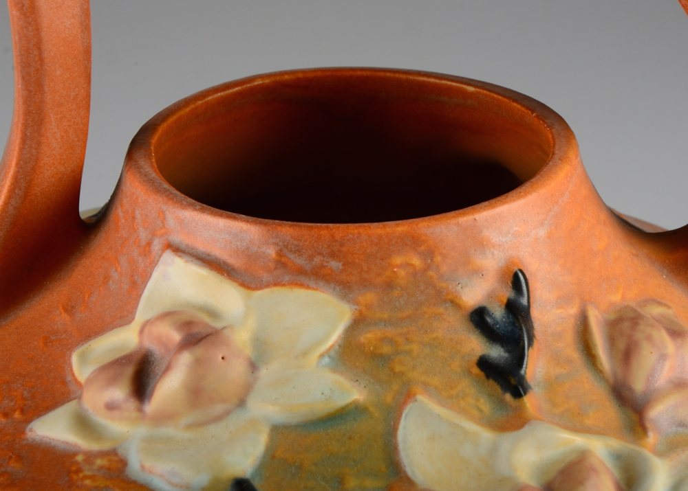 Roseville Brown "Magnolia" Teapot