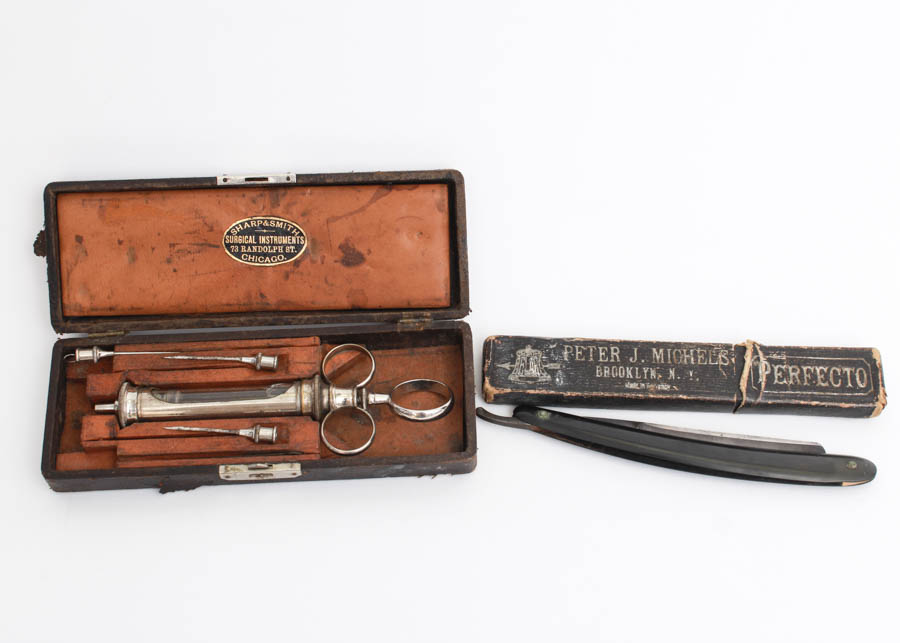 Antique Syringe and Razor