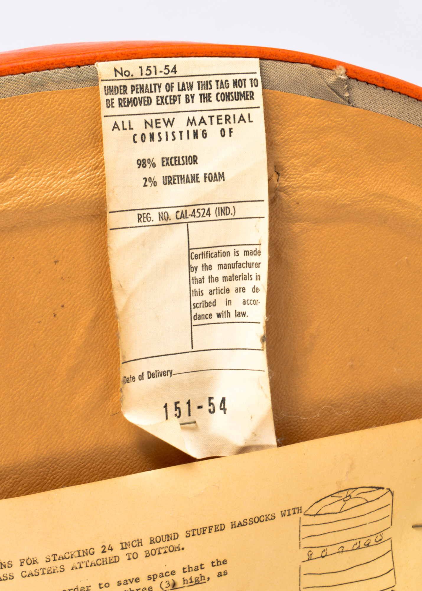 Vintage Orange Hassock