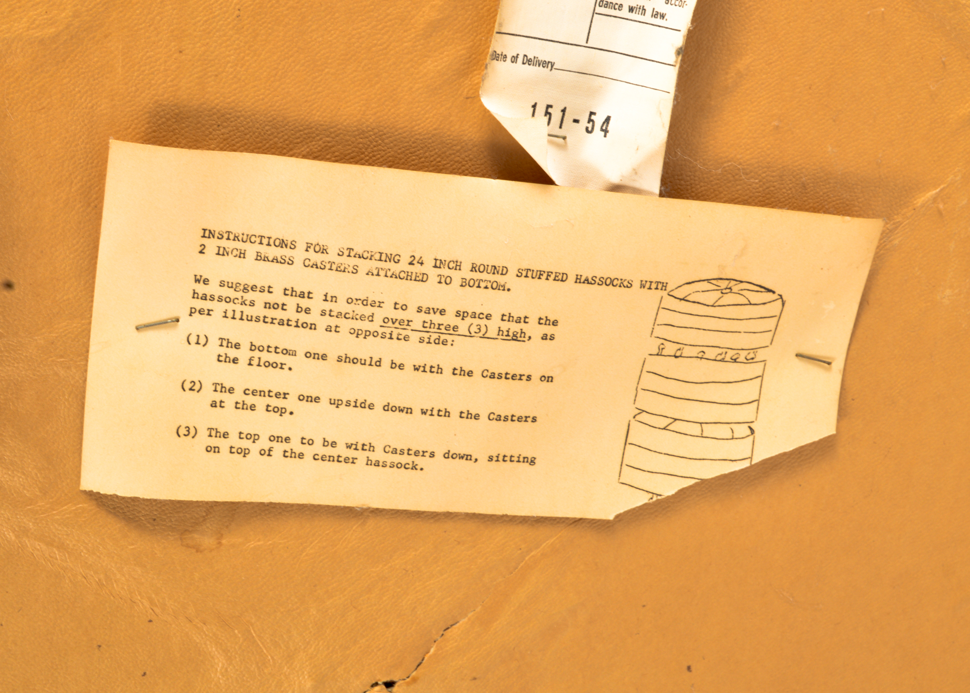 Vintage Orange Hassock