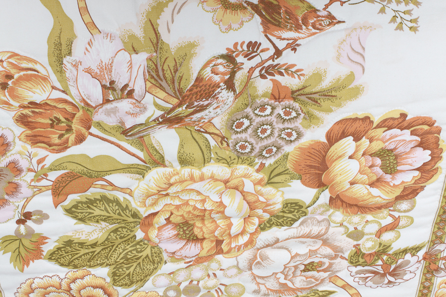 Floral Bedspread and Matching Floor Length Curtains