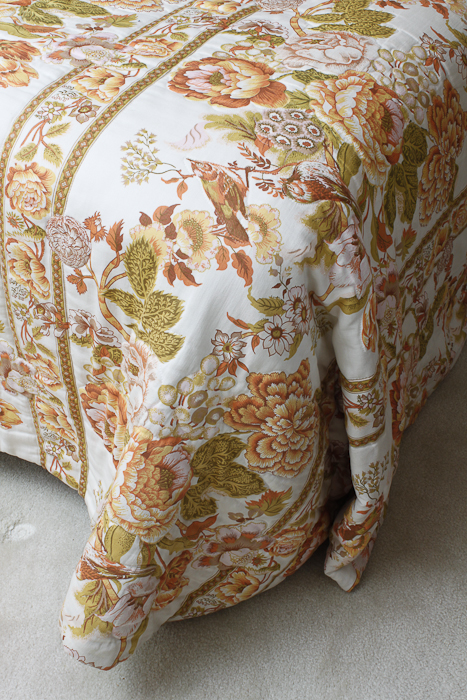 Floral Bedspread and Matching Floor Length Curtains