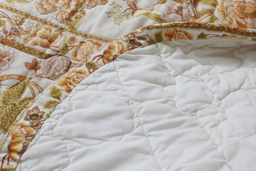 Floral Bedspread and Matching Floor Length Curtains