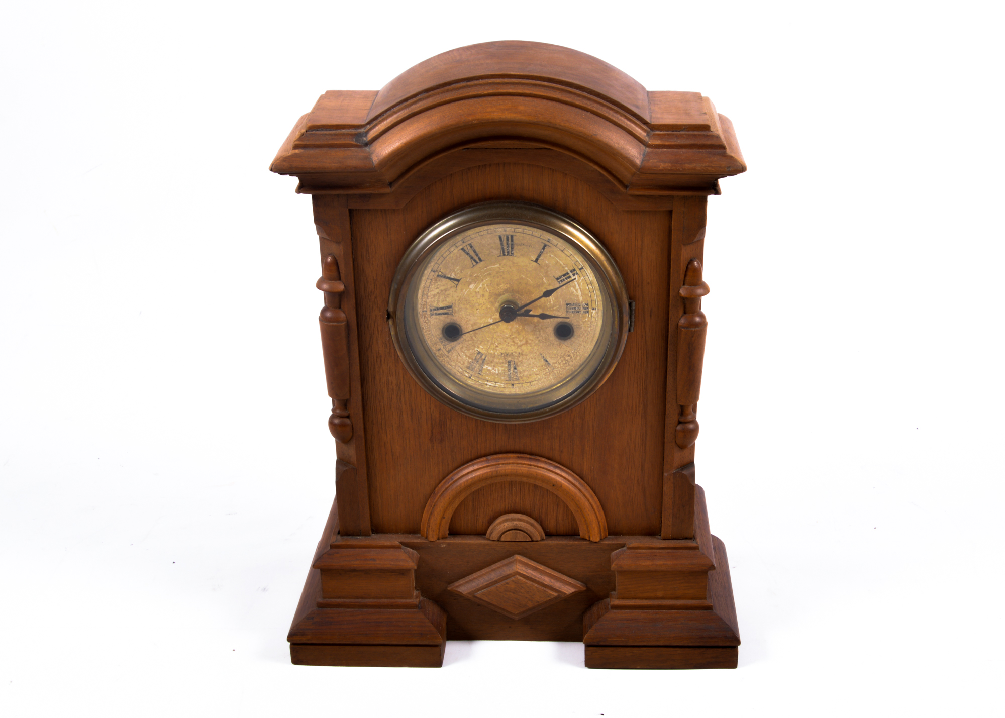 Updated Antique Oak Mantle Clock