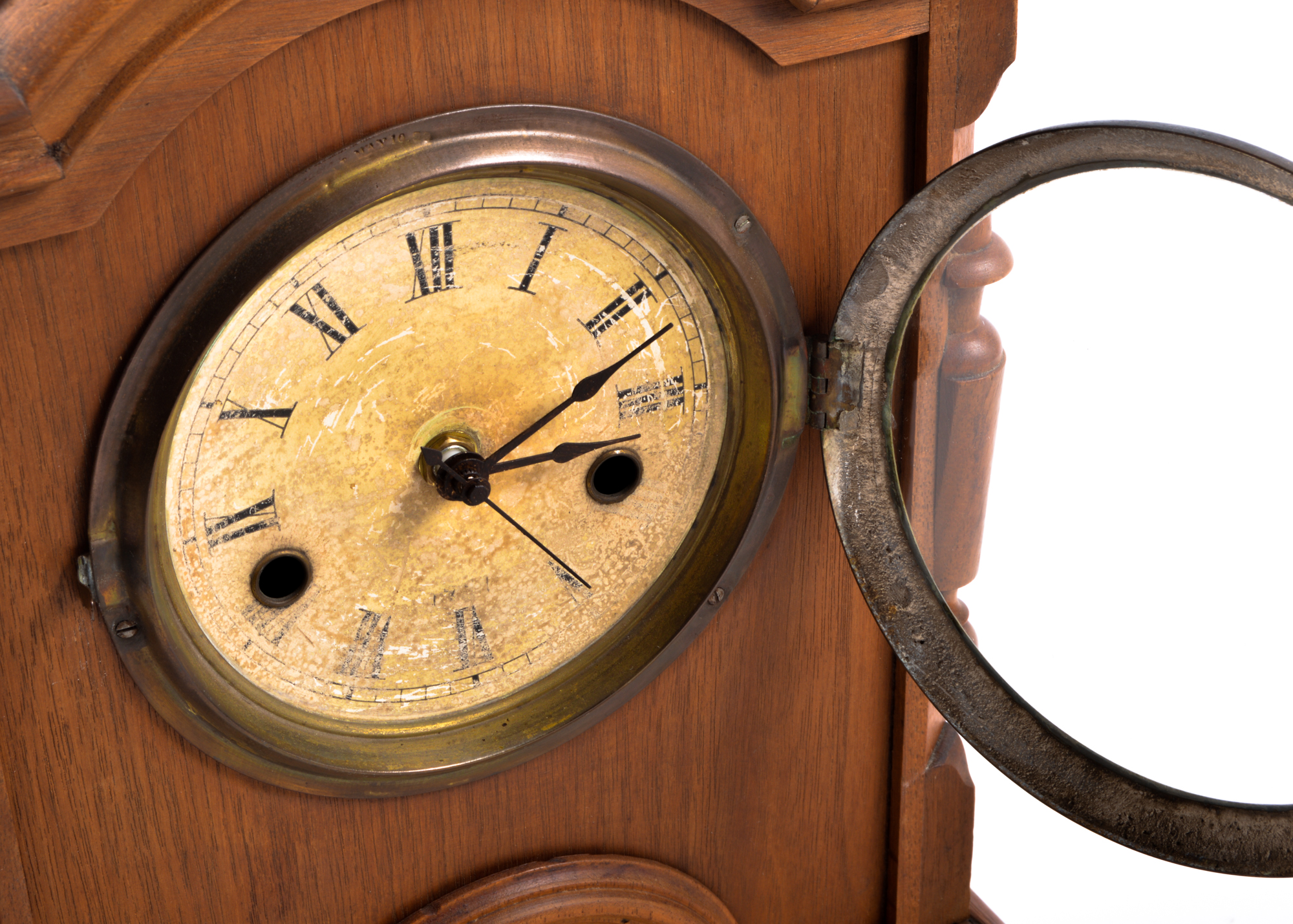 Updated Antique Oak Mantle Clock