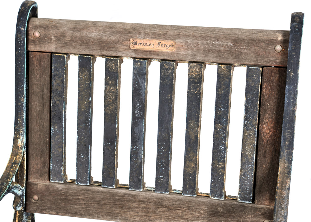 Vintage Berkeley Forge Cast Iron and Wood Garden Chair