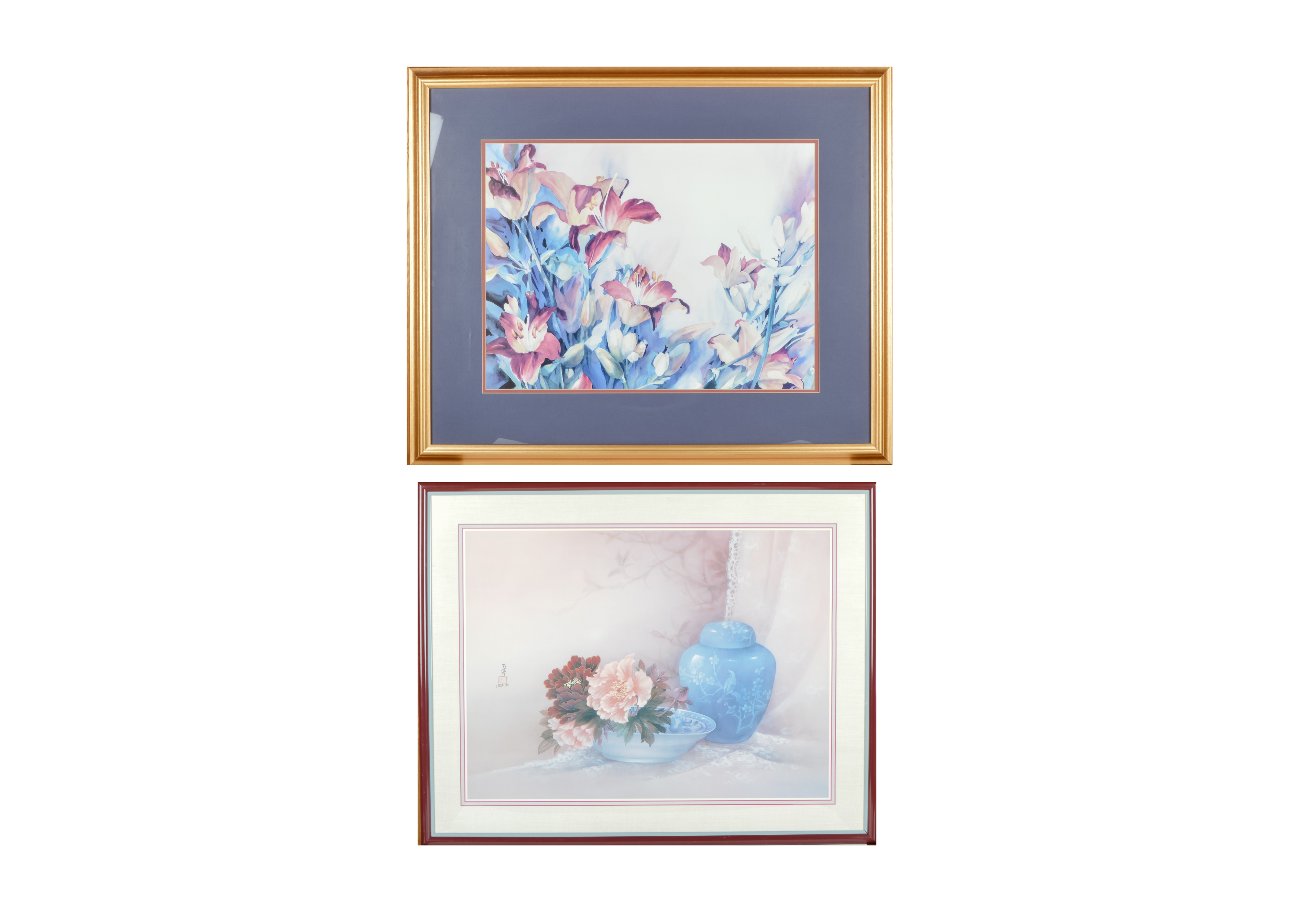 Pair of Floral Offset Lithographs