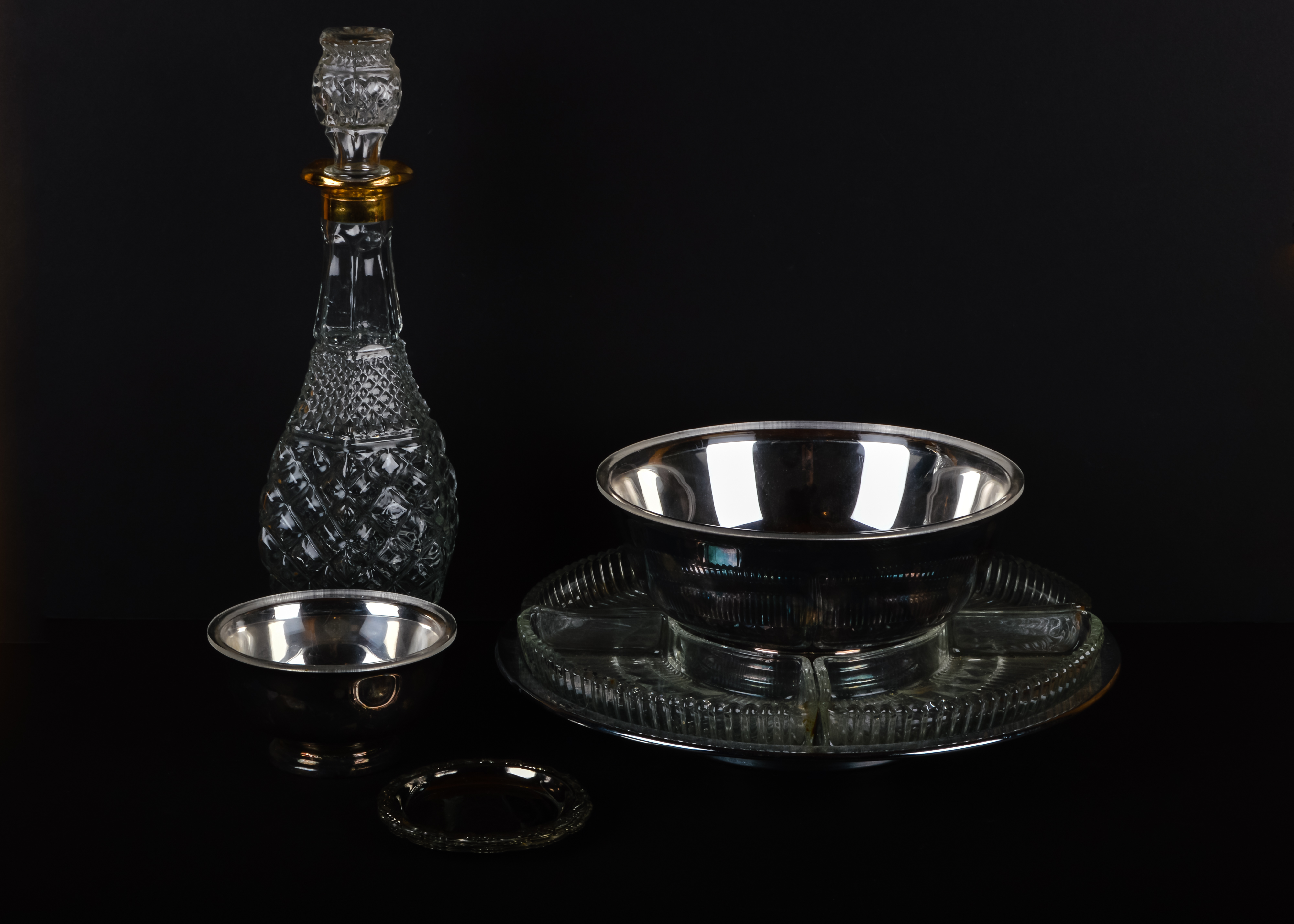 Silver Plate and Glass Accents