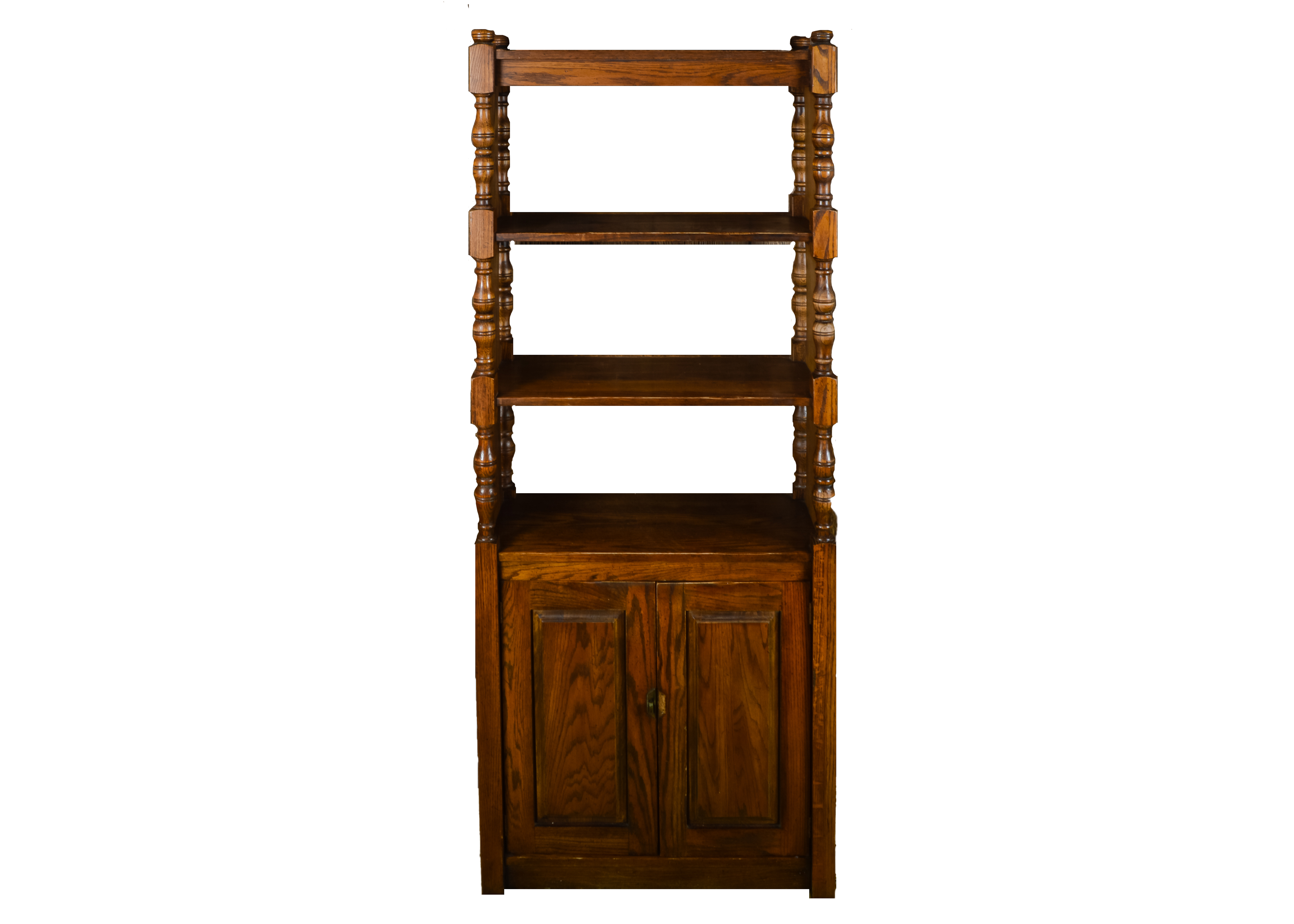 Oak Bookcase with Lower Cabinet