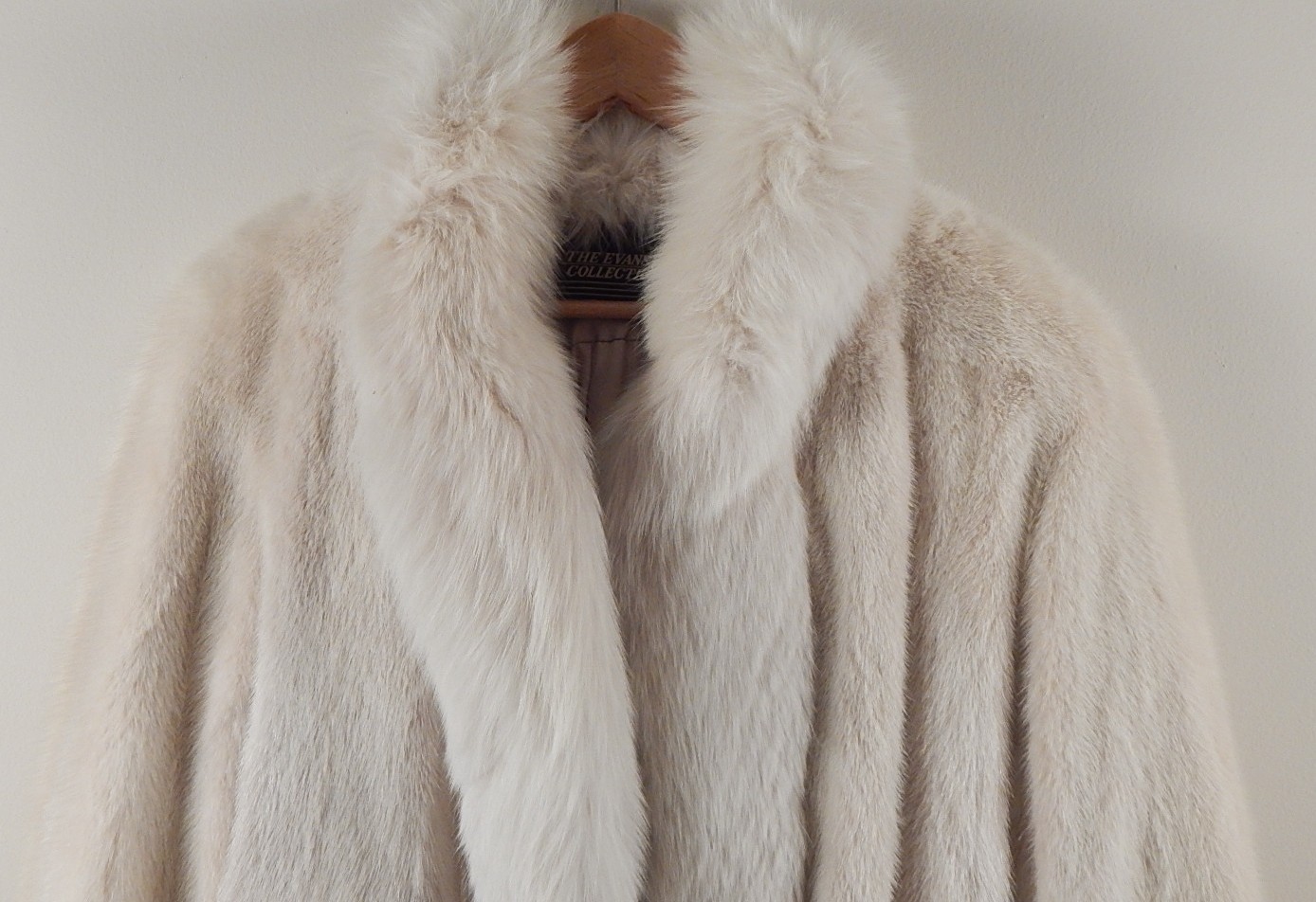 Beautiful Lady's Platinum Mink and Fox Collar Coat