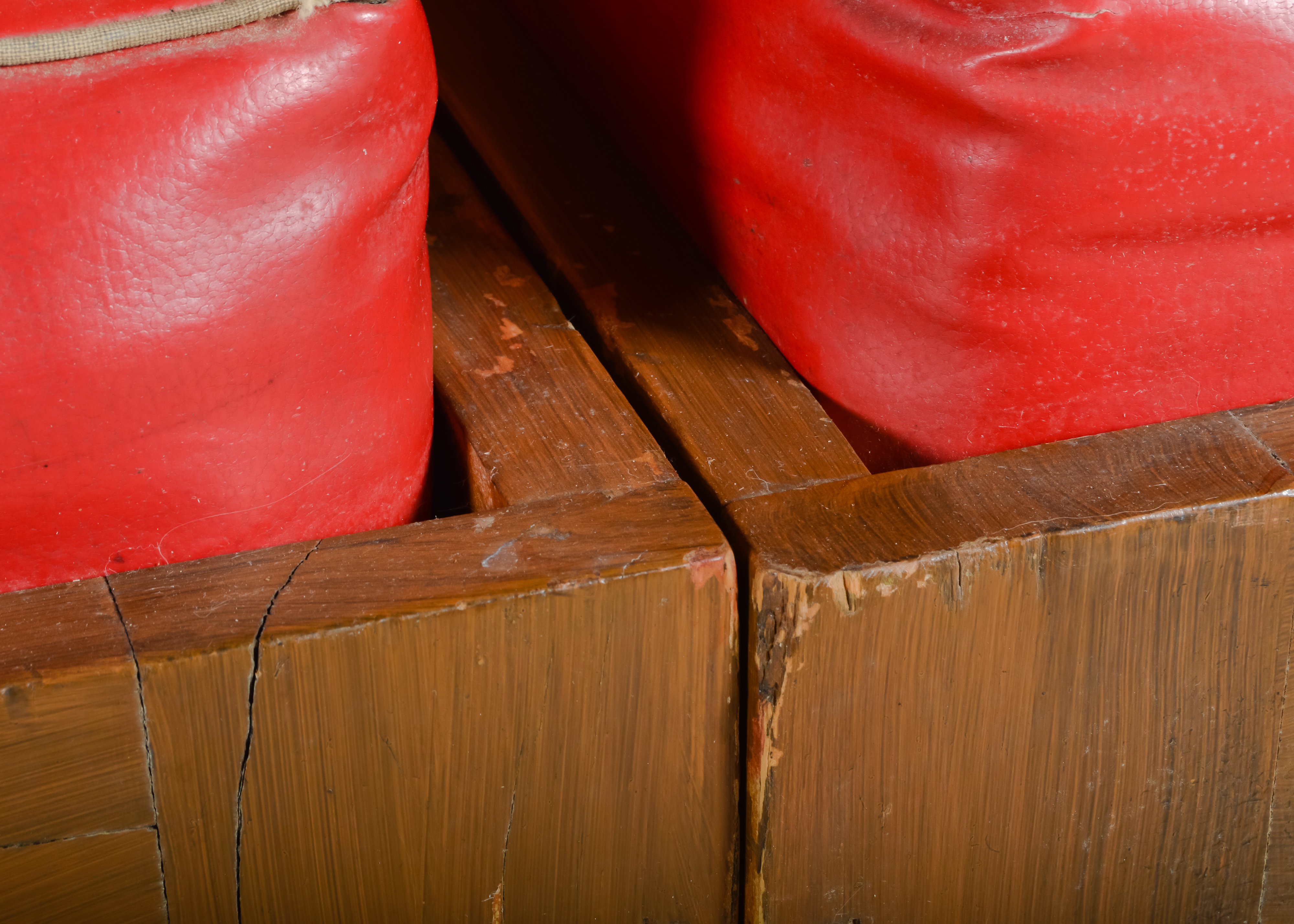 Vintage Red Vinyl Four Piece Sofa