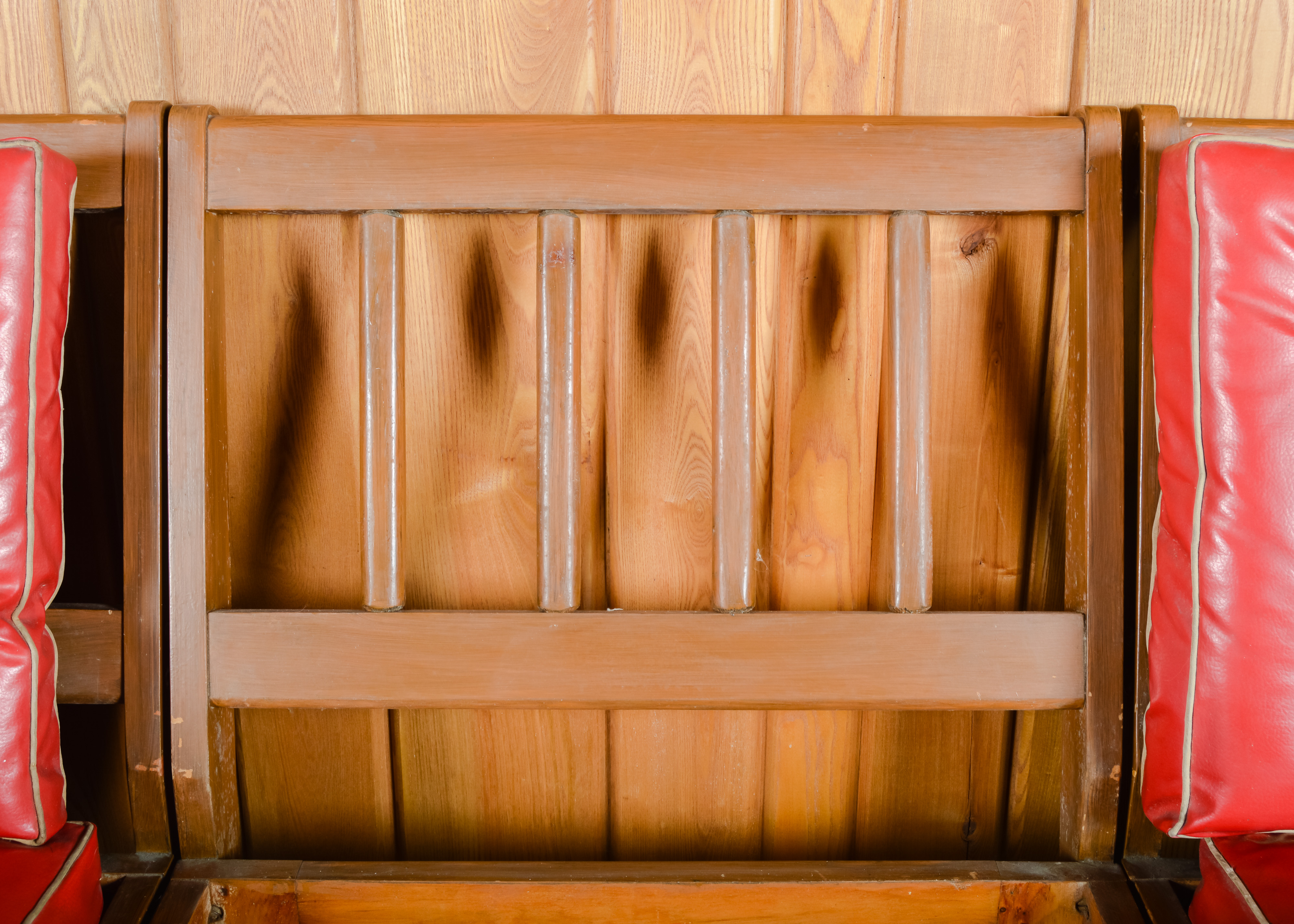 Vintage Red Vinyl Four Piece Sofa