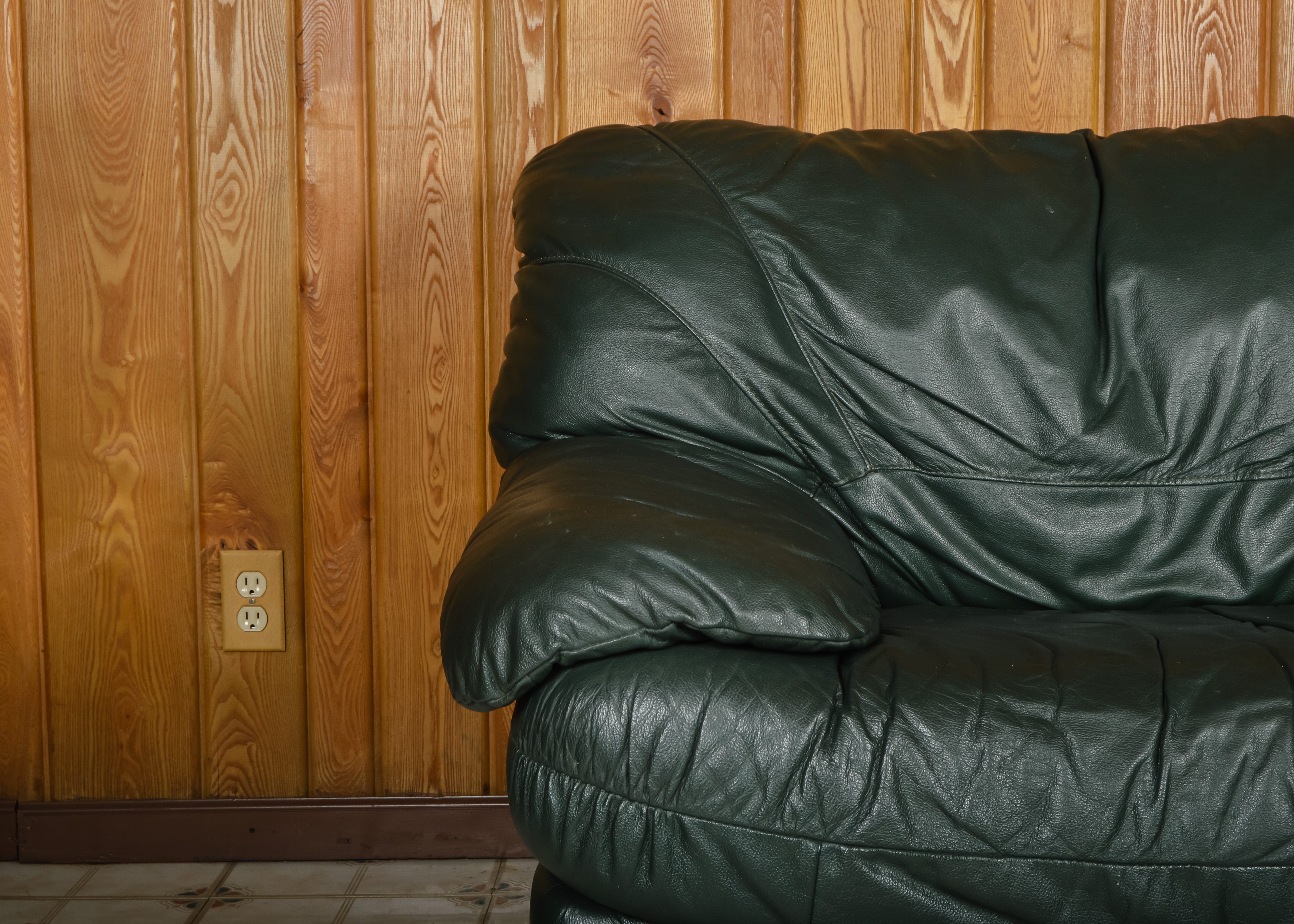 Oversized Green Leather Chair