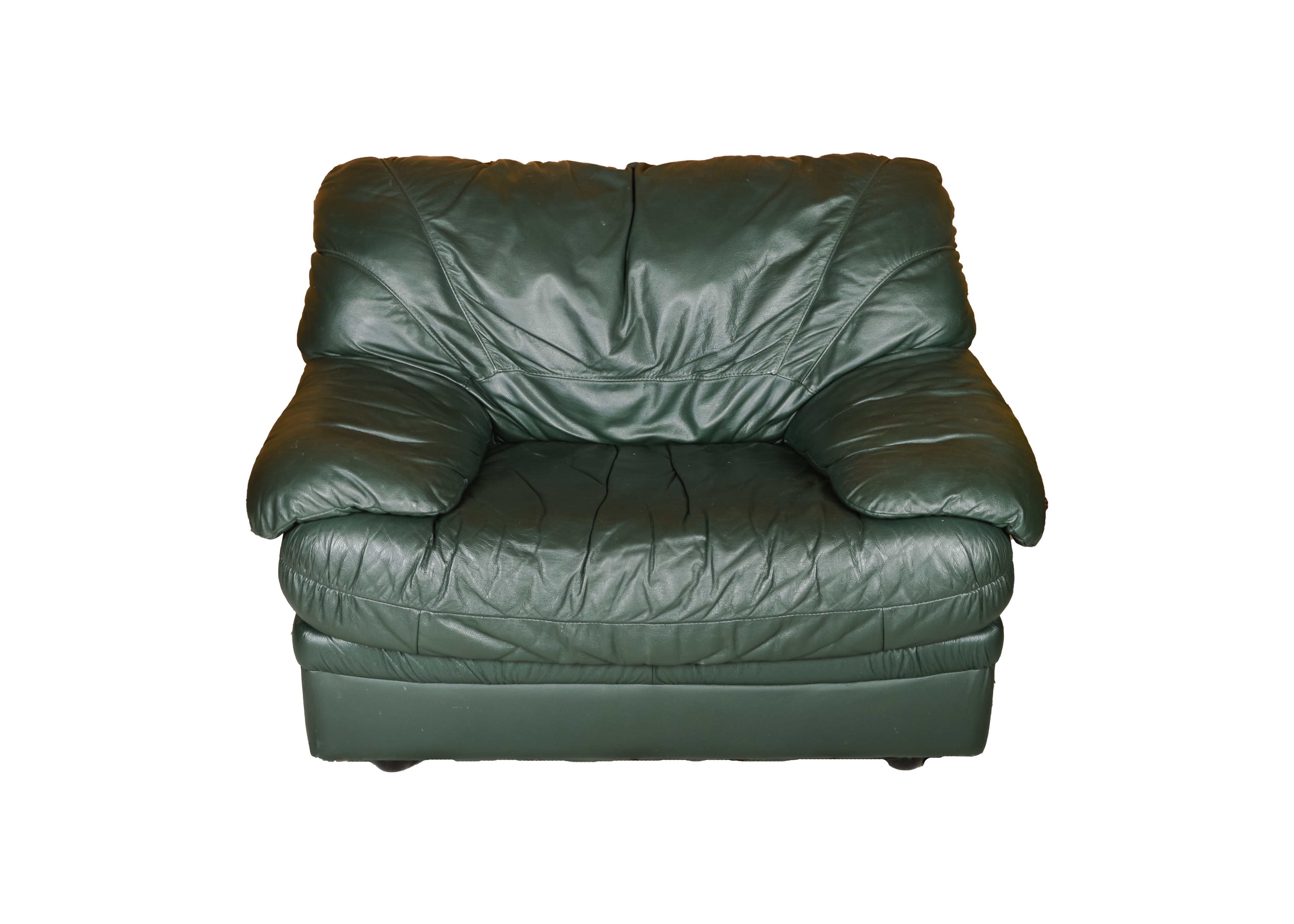 Oversized Green Leather Chair