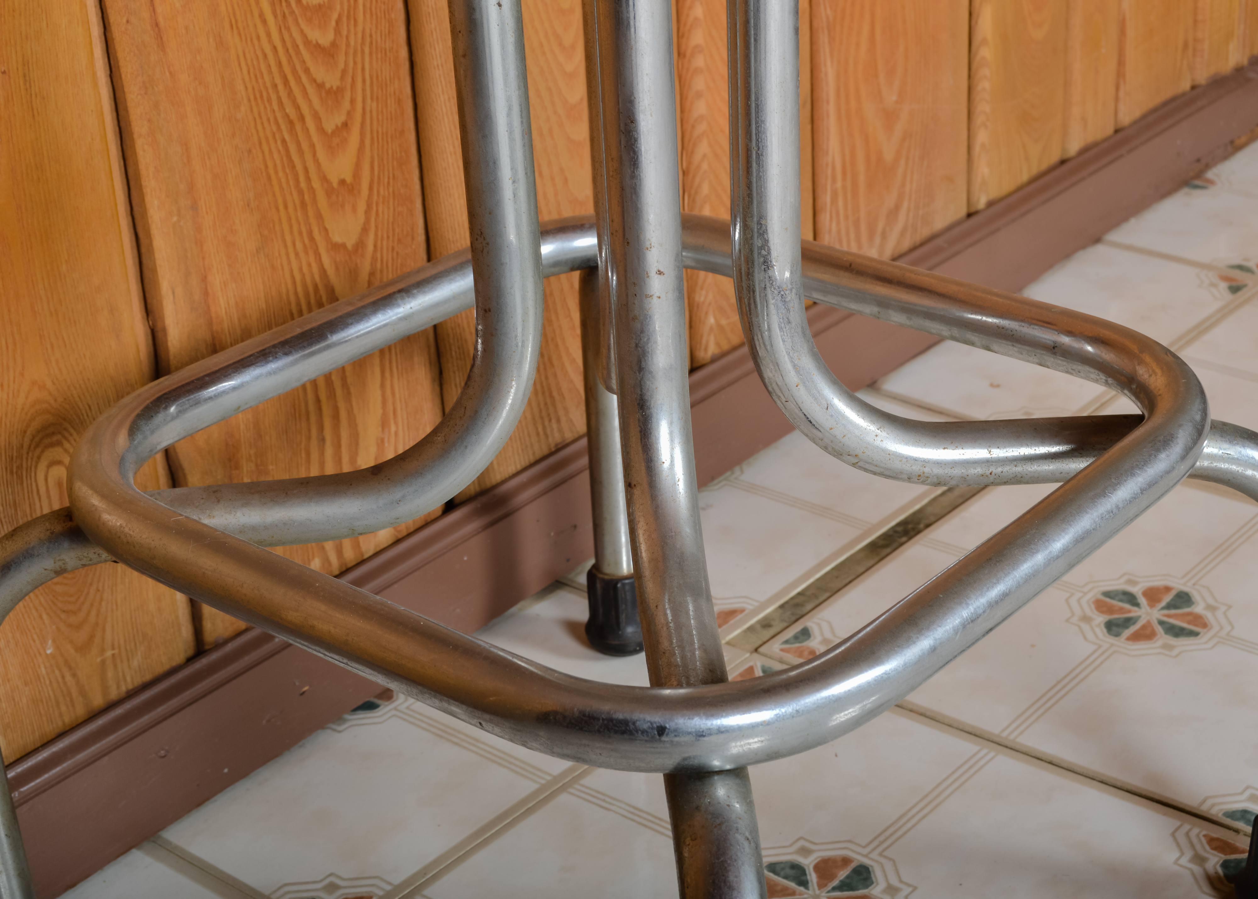 Three Red Vinyl Bar Stools