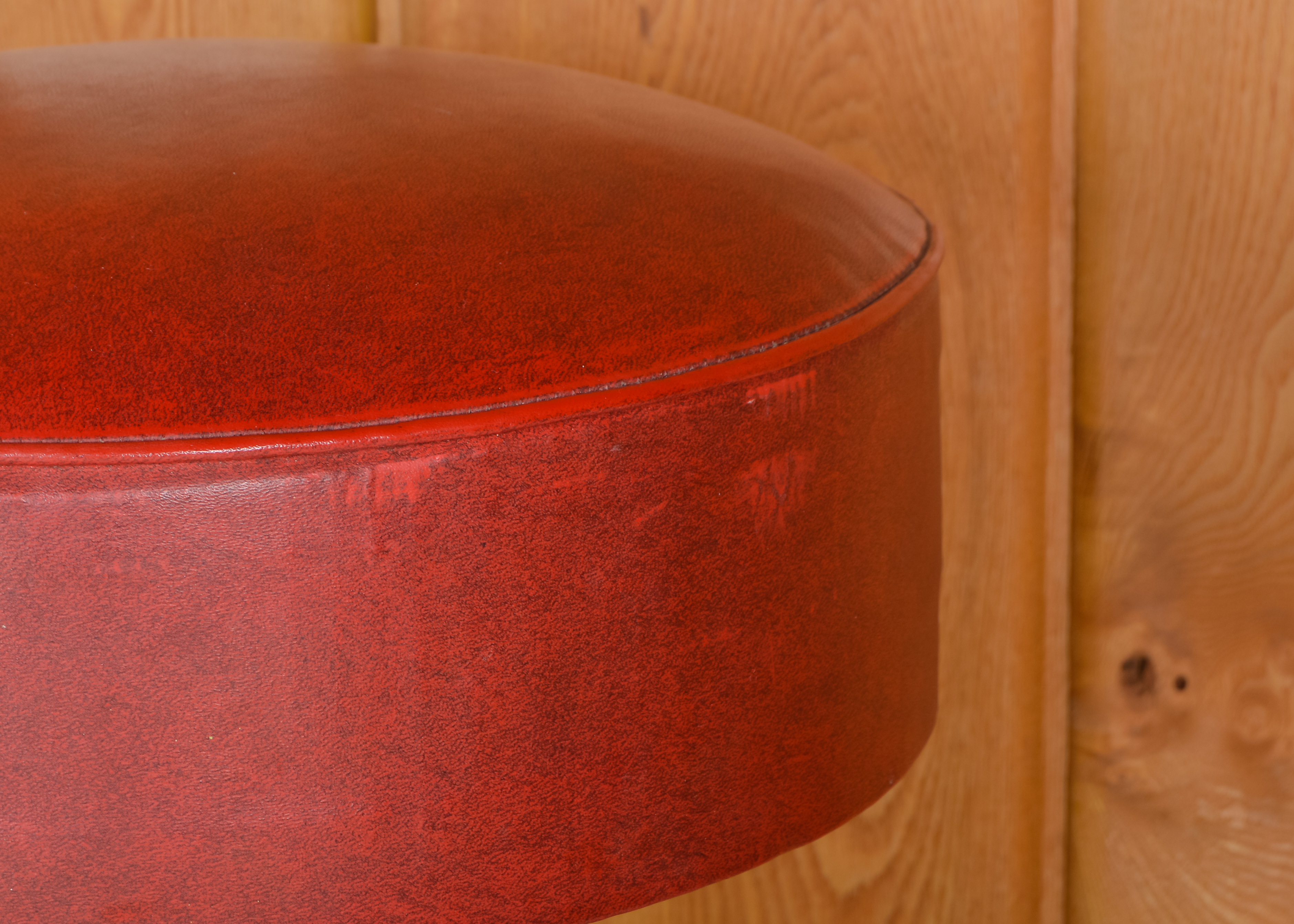 Trio of Red Vinyl Bar Stools