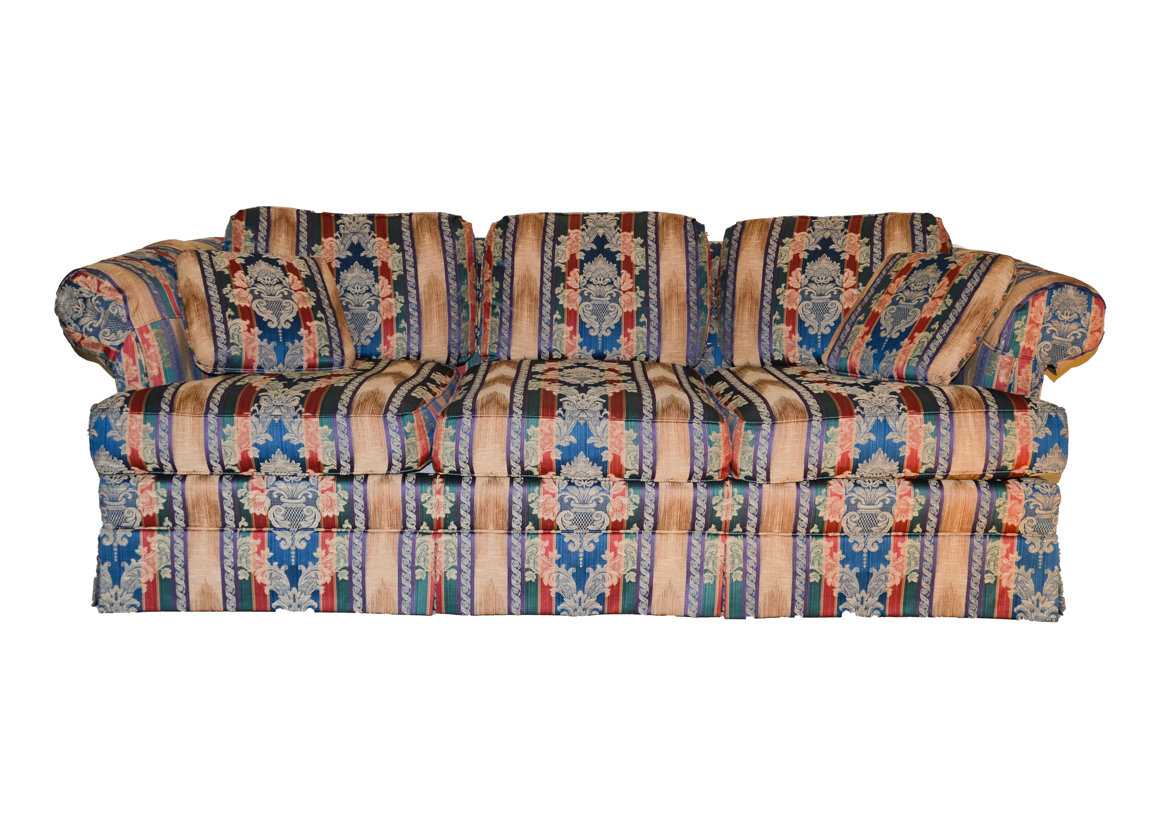 Drexel Heritage Three Seat Striped Sofa