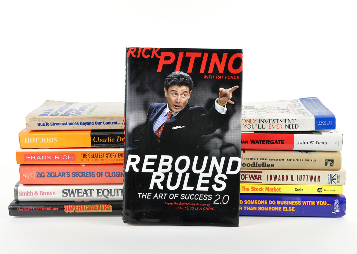 Rick Pitino Signed "Rebound Rules" First Edition Hardcover and Collection of Motivational Books