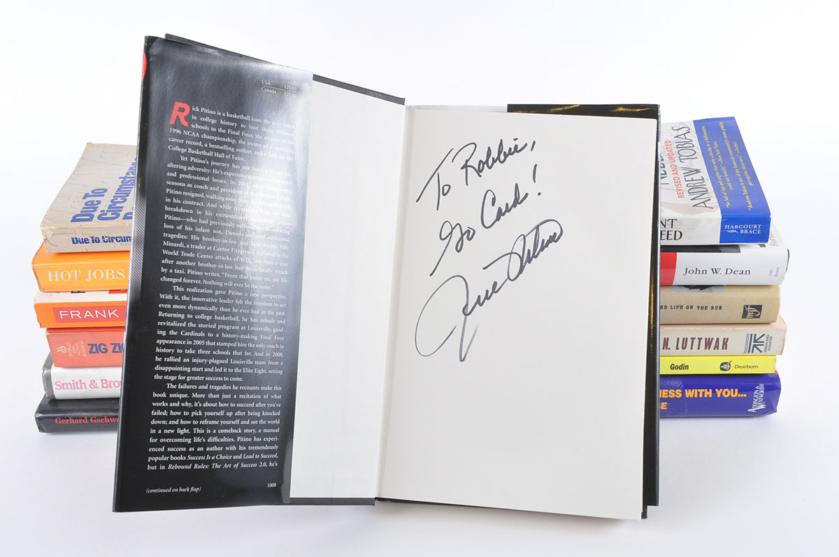 Rick Pitino Signed "Rebound Rules" First Edition Hardcover and Collection of Motivational Books