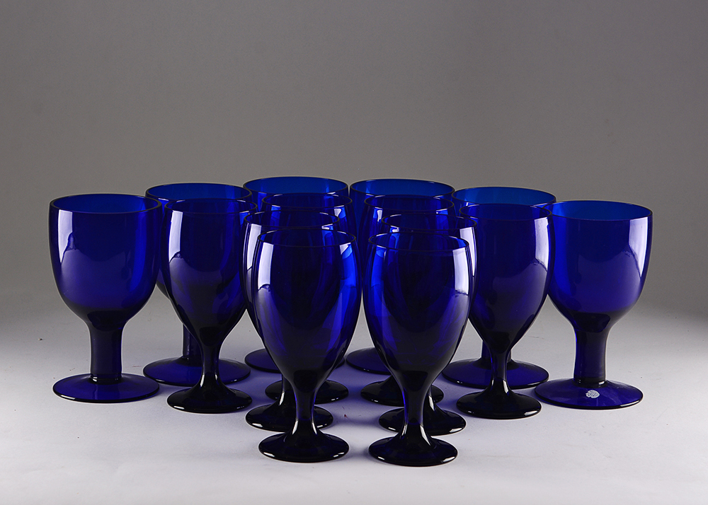 Blue Glass Goblet Stemware