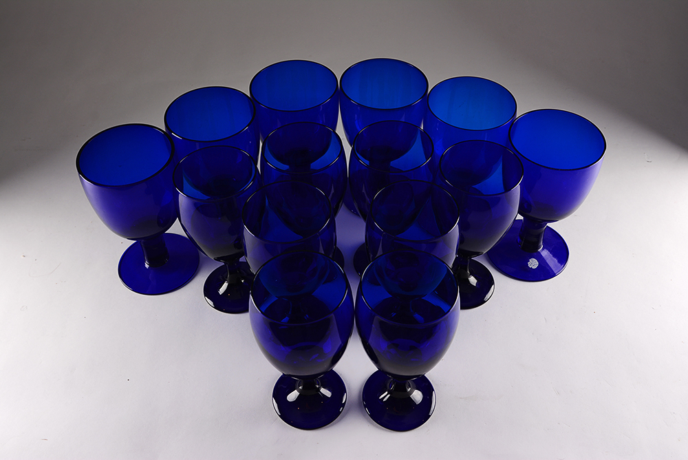 Blue Glass Goblet Stemware