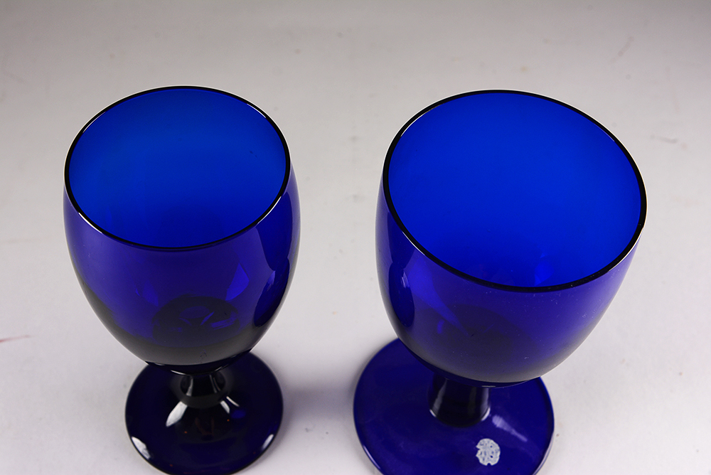 Blue Glass Goblet Stemware
