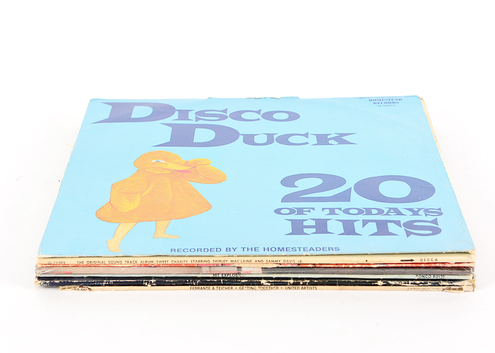 Vintage Vinyl Records Featuring Disco Duck